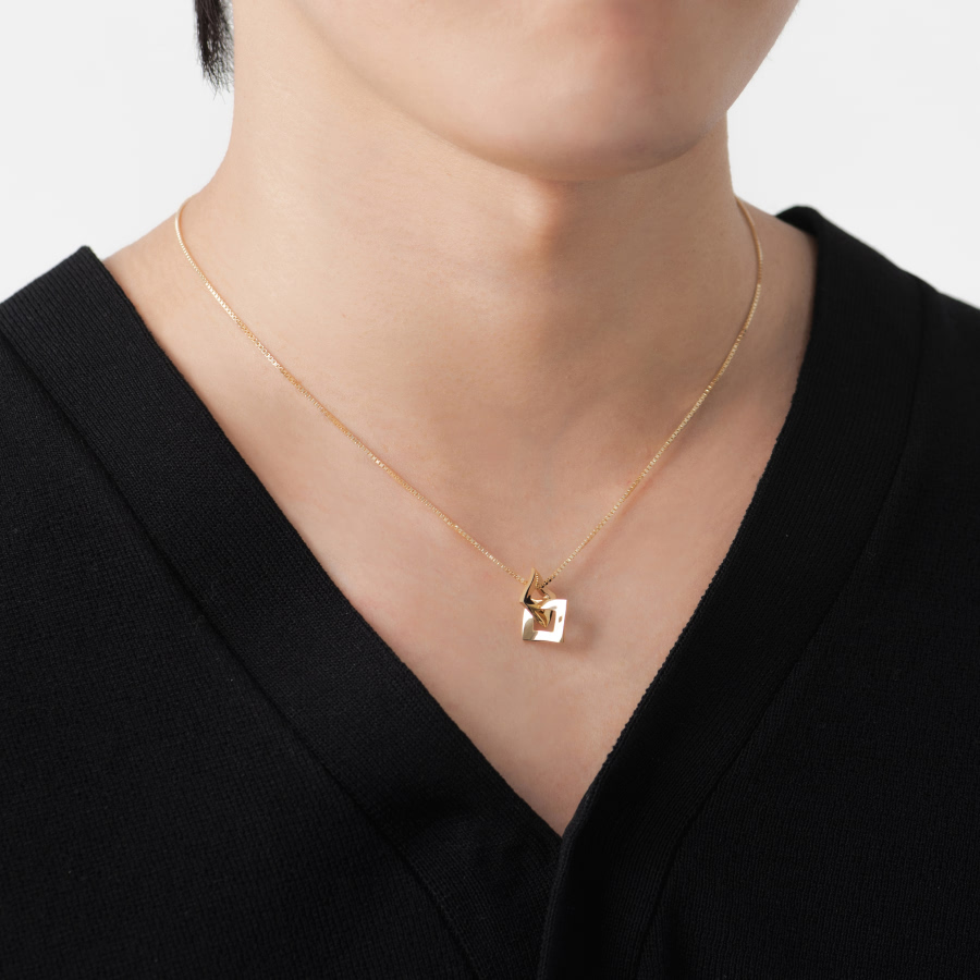 결 더블 커플목걸이 (중+소) 14k