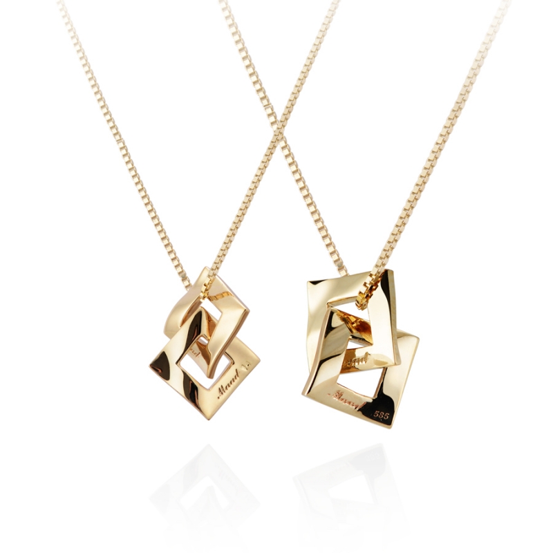 Kyul III double couple pendant Set (M&S) 14k gold