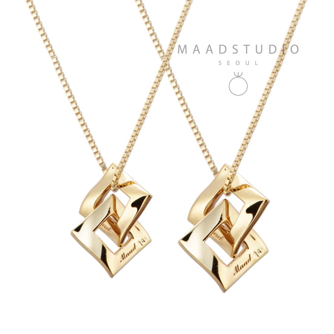 Kyul III double couple pendant Set (M&S) 14k gold