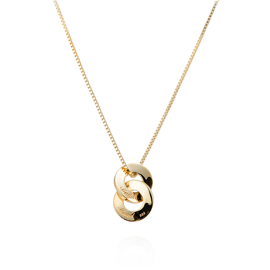 Yeon III double pendant (S) 14k gold