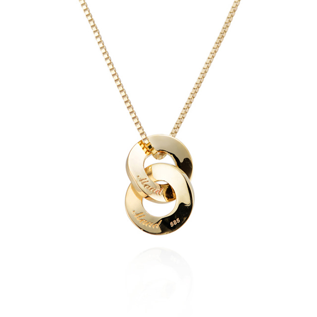 연 더블 목걸이 (소) 14k
