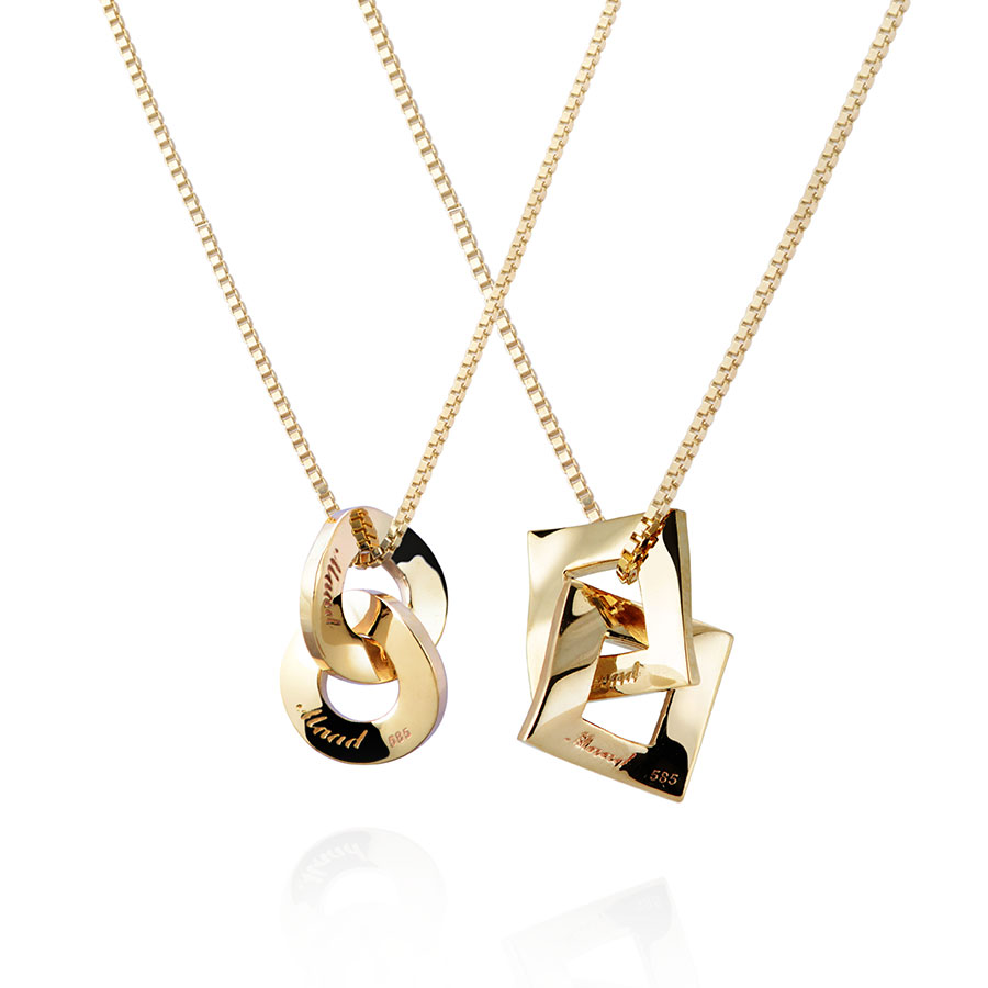 Kyul & Yeon III double couple pendant Set (M&S) 14k gold