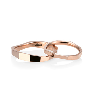 Twig wedding ring Set (M&S) 14k Red gold