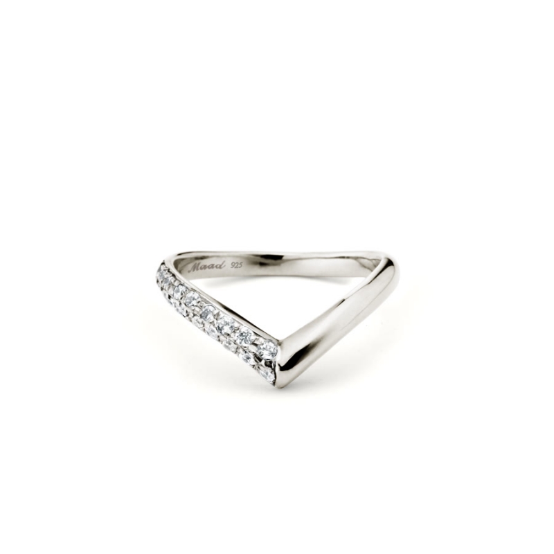 Love heart II ring (M) CZ Sterling silver