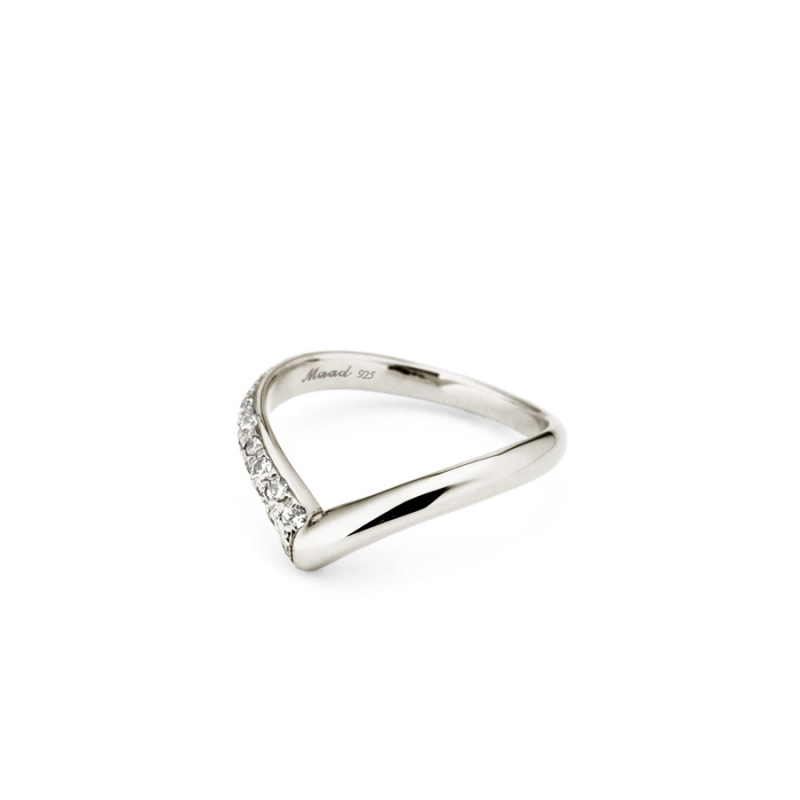 Love heart II ring (M) CZ Sterling silver