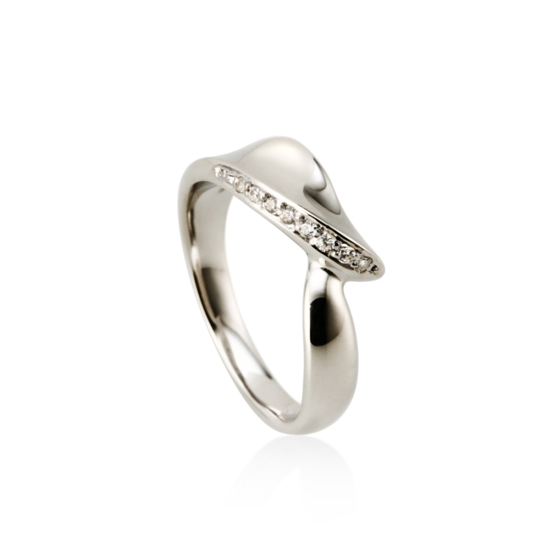 Willow leaf ring (S) CZ Sterling silver