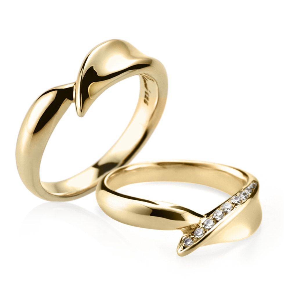 잎 커플링 (중+소) 14k CZ & flat