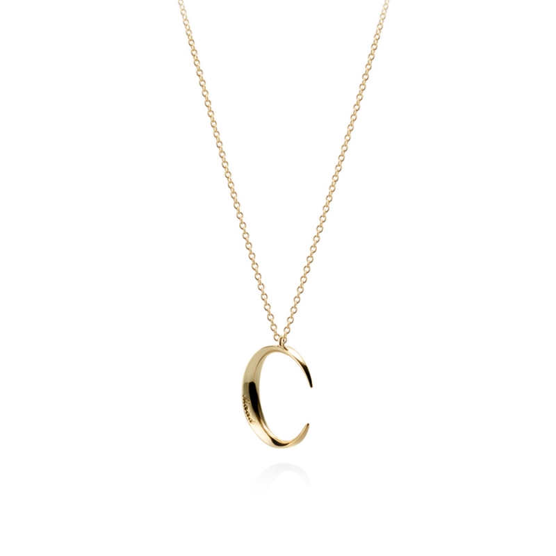 Lunar crescent pendant (S) 14k gold