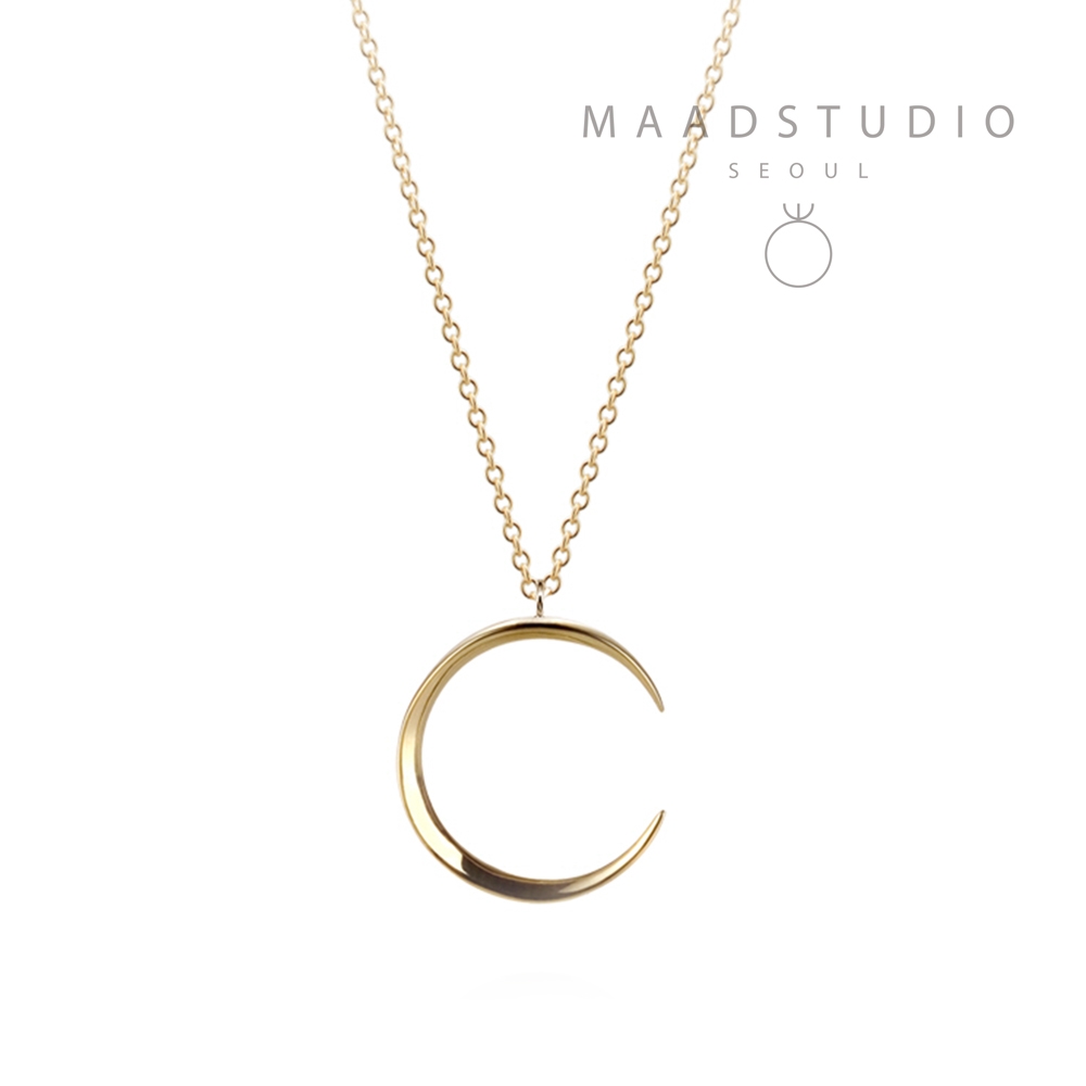 Lunar crescent pendant (S) 14k gold