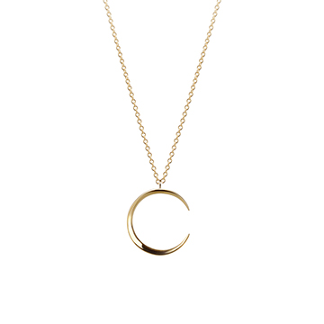 Lunar crescent pendant (S) 14k gold