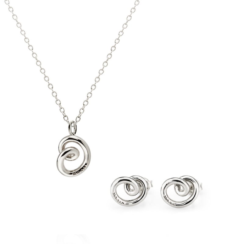 Love heart pendant & earring Set (S&S) Sterling silver