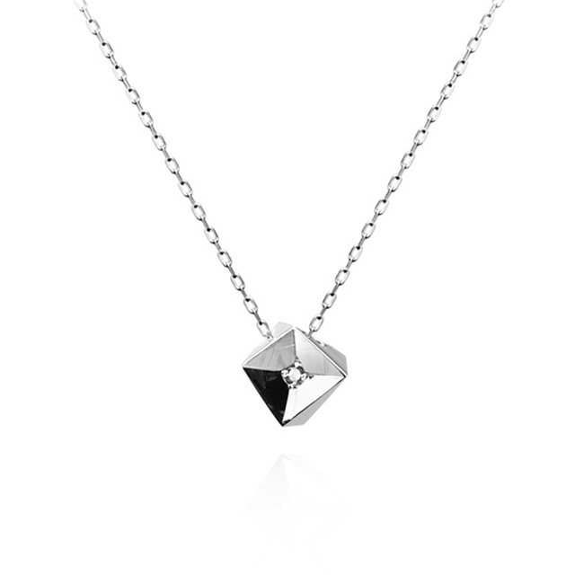 결정III 목걸이 14k 화이트골드 diamond