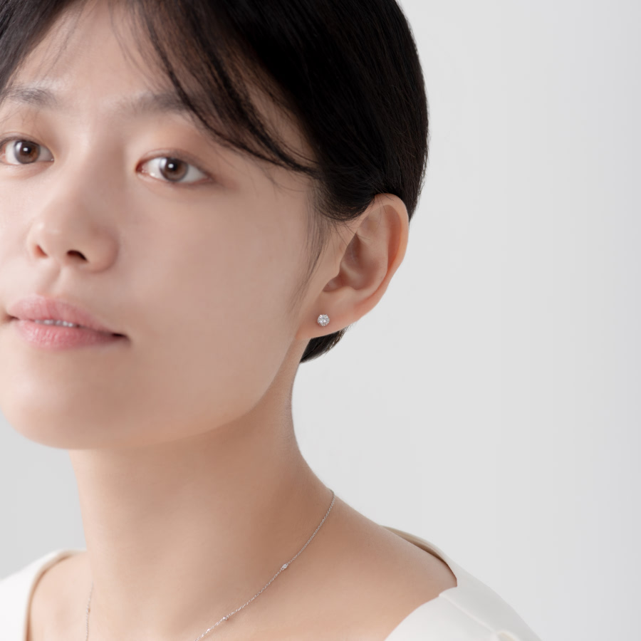 프리제 귀걸이 14k 화이트골드 0.25ct
