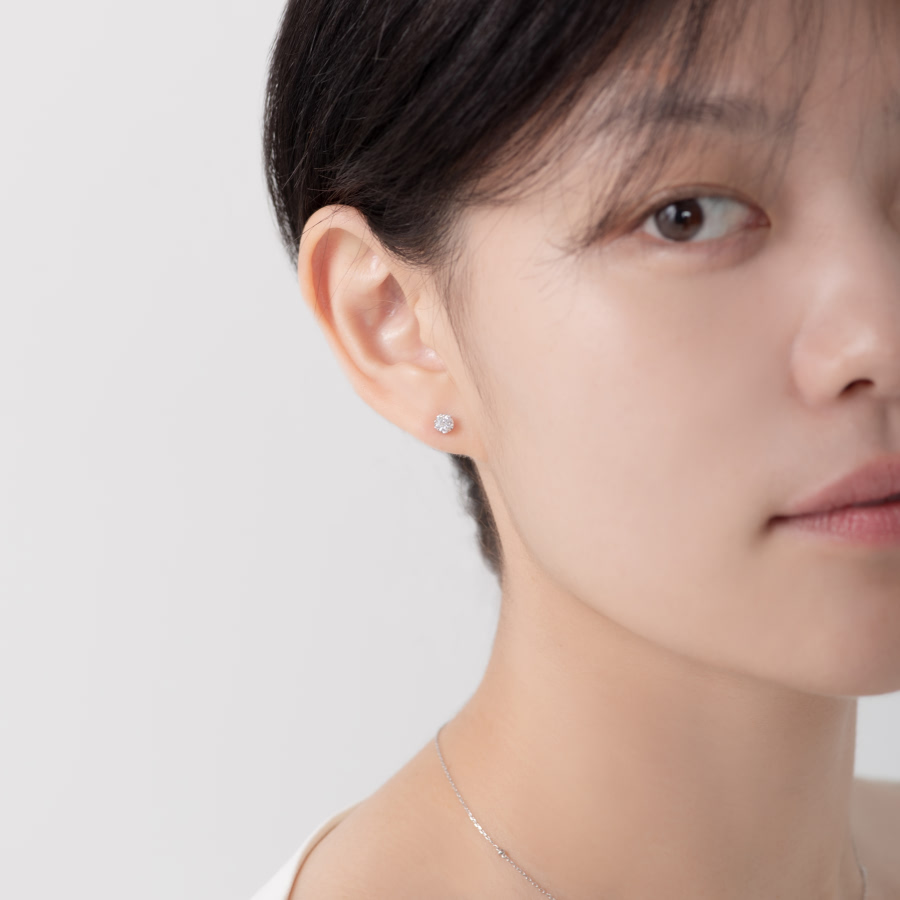 프리제 귀걸이 14k 화이트골드 0.25ct