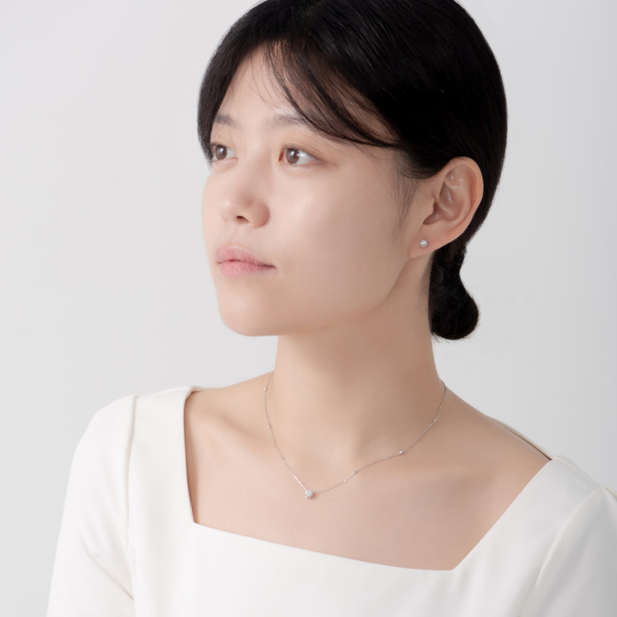 프리제 귀걸이 14k 화이트골드 0.25ct