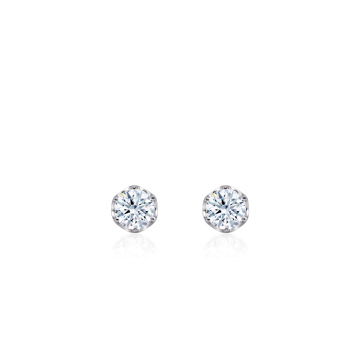 Frise earring 14k White gold CZ 0.25ct