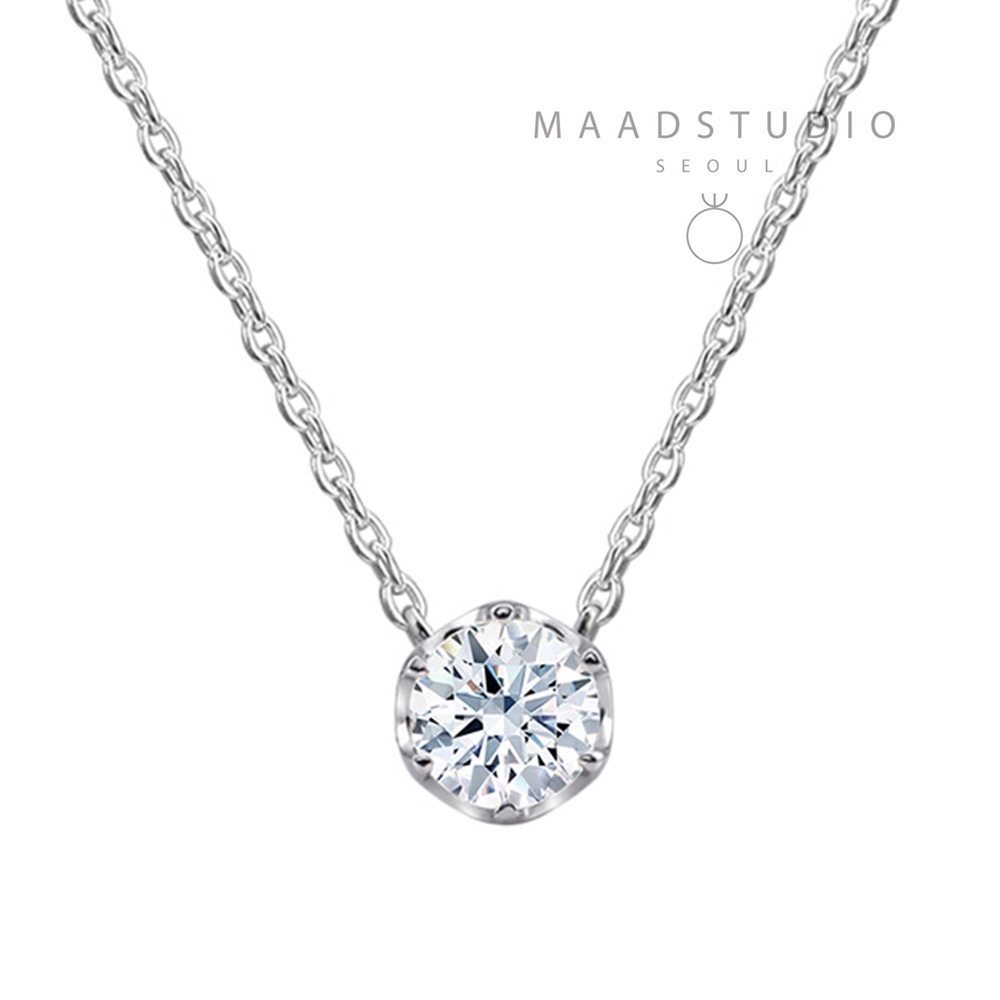 Frise pendant 14k White gold CZ 0.3ct