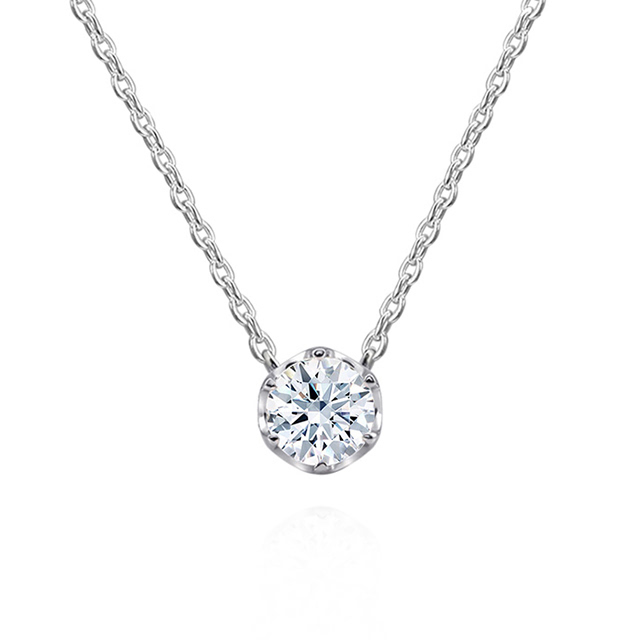 프리제 목걸이 14k 화이트골드 0.3ct
