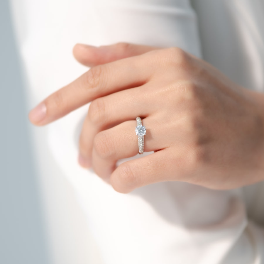 아리아드네 반지 14k 화이트골드 0.5ct