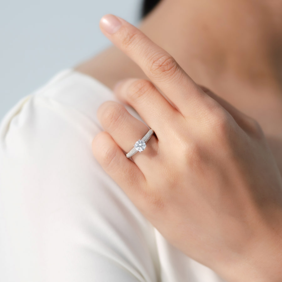 아리아드네 반지 14k 화이트골드 0.5ct