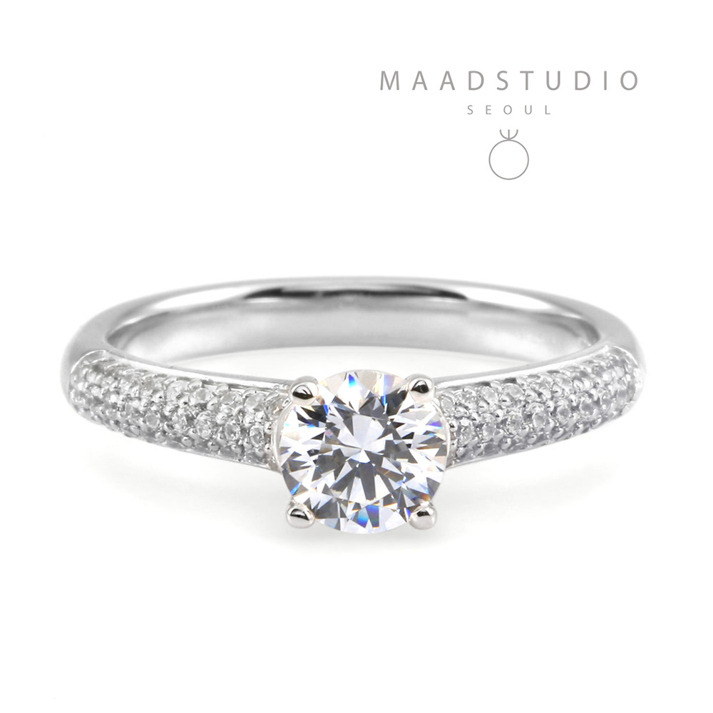 Ariadne ring 14k White gold CZ 0.5ct