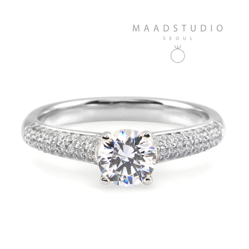 Ariadne ring 14k White gold CZ 0.5ct