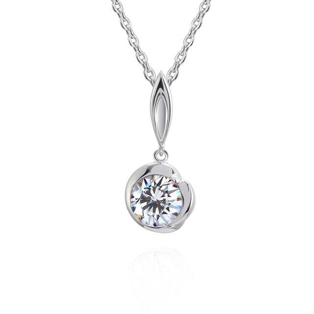 프리지아 목걸이 14k 화이트골드 0.3ct