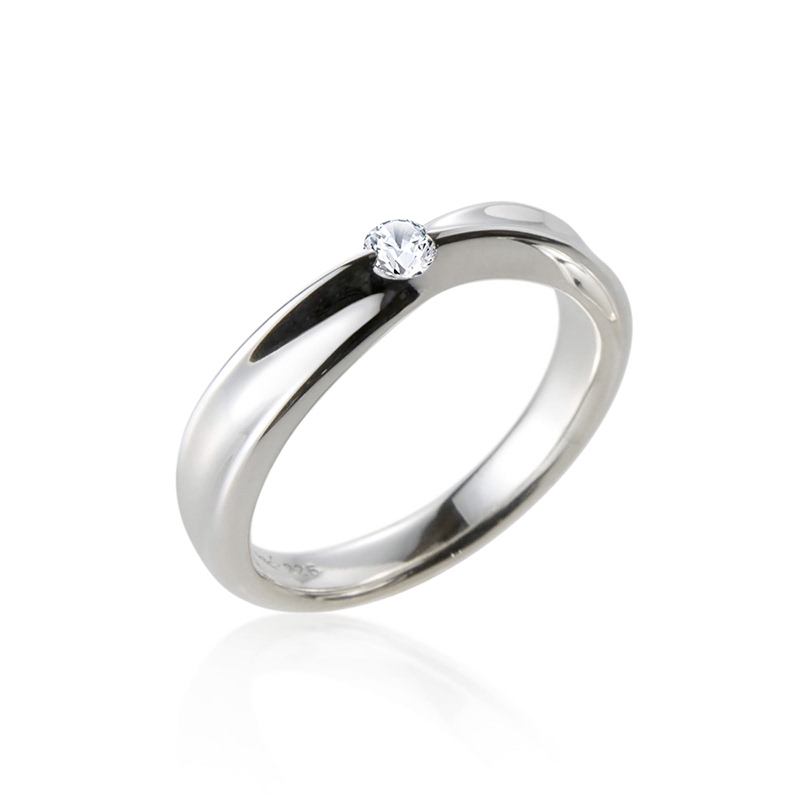 Infinity IV Solitaire ring (M) 14k White gold CZ 0.2ct