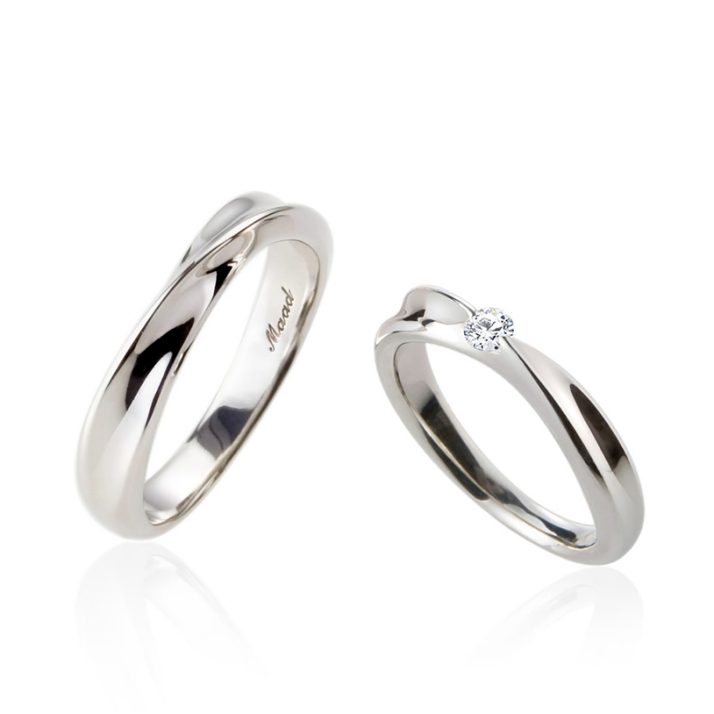 Infinity IV Solitaire & flat couple ring Set (M&S) CZ 0.1ct & flat Sterling silver