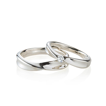 Infinity IV Solitaire & flat couple ring Set (M&S) CZ 0.1ct & flat Sterling silver