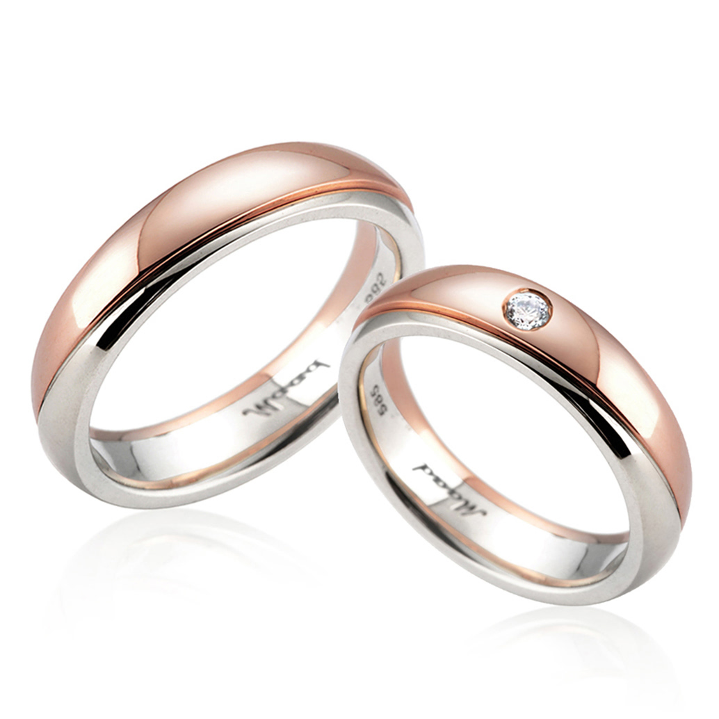 도반 커플링 (소+소) 14k combi, CZ 0.05ct