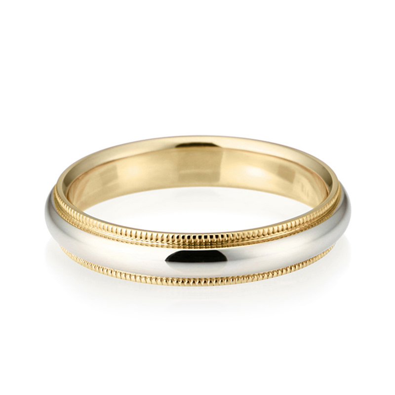 밀그레인 밴드링 (4mm) 14k combi