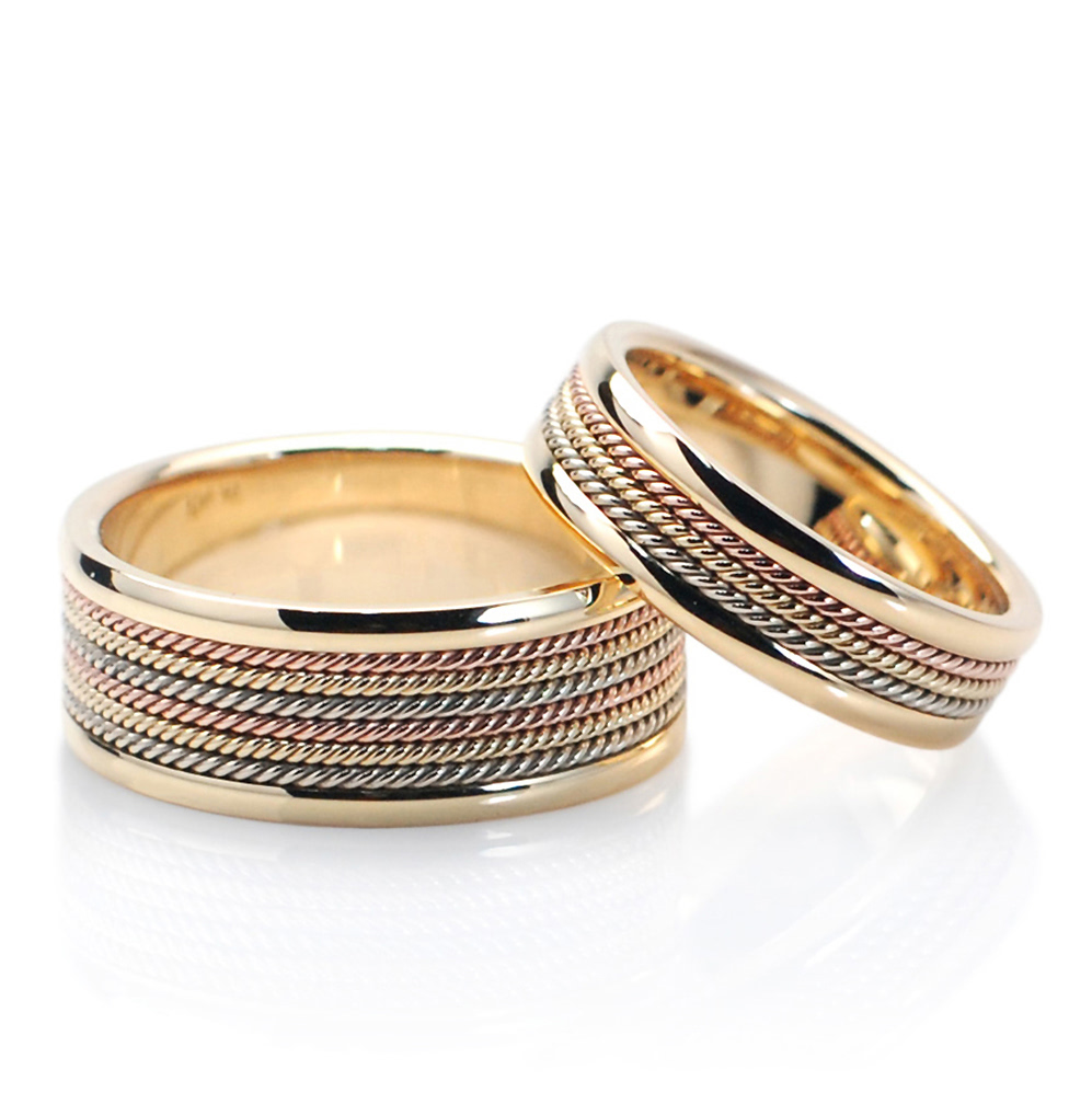 로만 와이어드 커플링 (대+소) 14k Trinity Gold