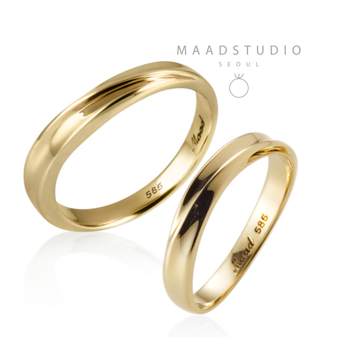 Infinity II wedding ring Set (M&S) 14k gold