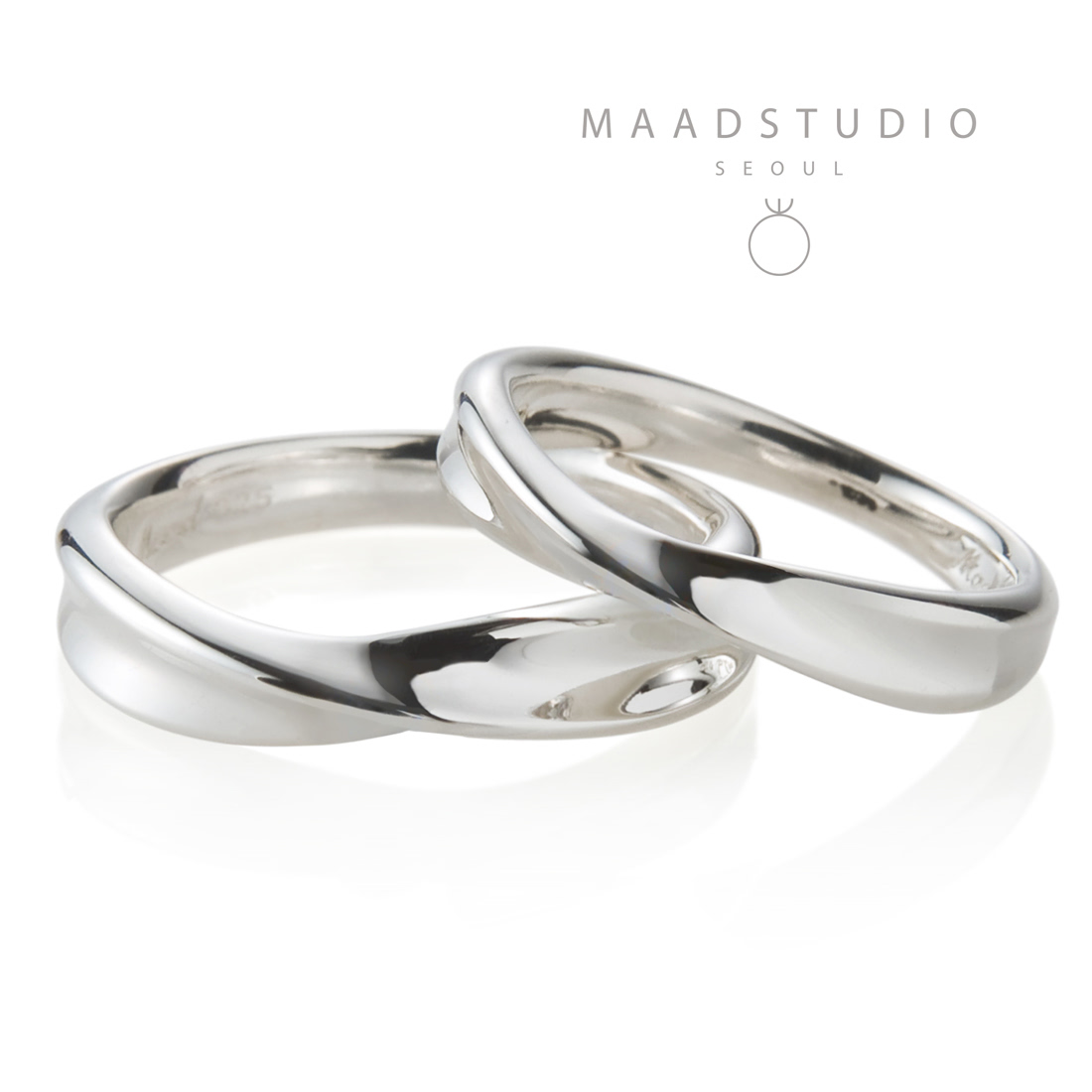 Infinity IV wedding ring Set (M&S) 14k White gold