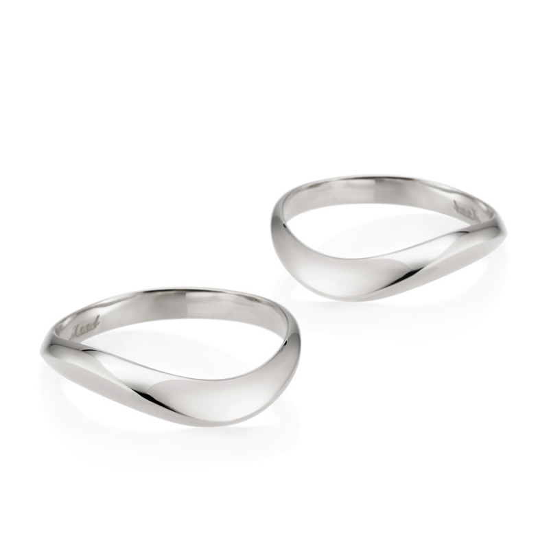 Lake wave couple ring Set (M&M) Sterling silver