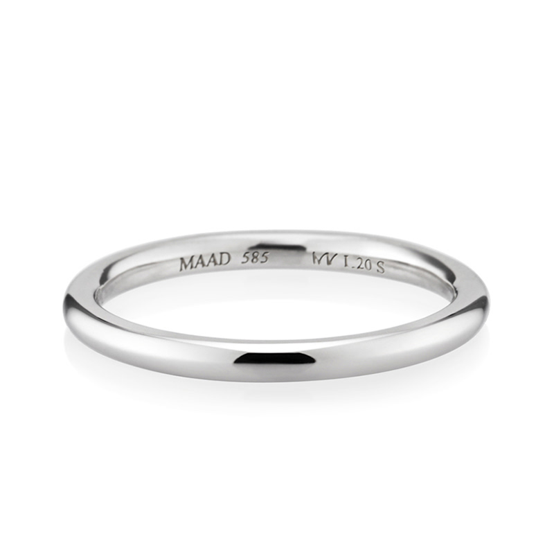 MR-I 오벌밴드링_Raised 2.0mm (소) 14k 화이트골드
