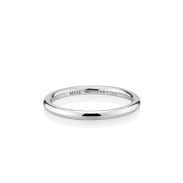 MR-I Raised oval wedding band ring 2.0mm 14k White gold