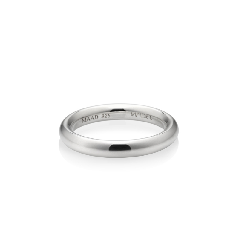MR-I Raised oval band ring 3.6mm Sterling silver