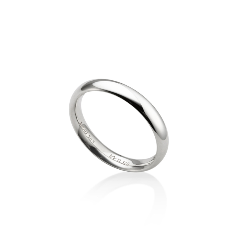 MR-II Oval wedding band ring 3.2mm 14k White gold