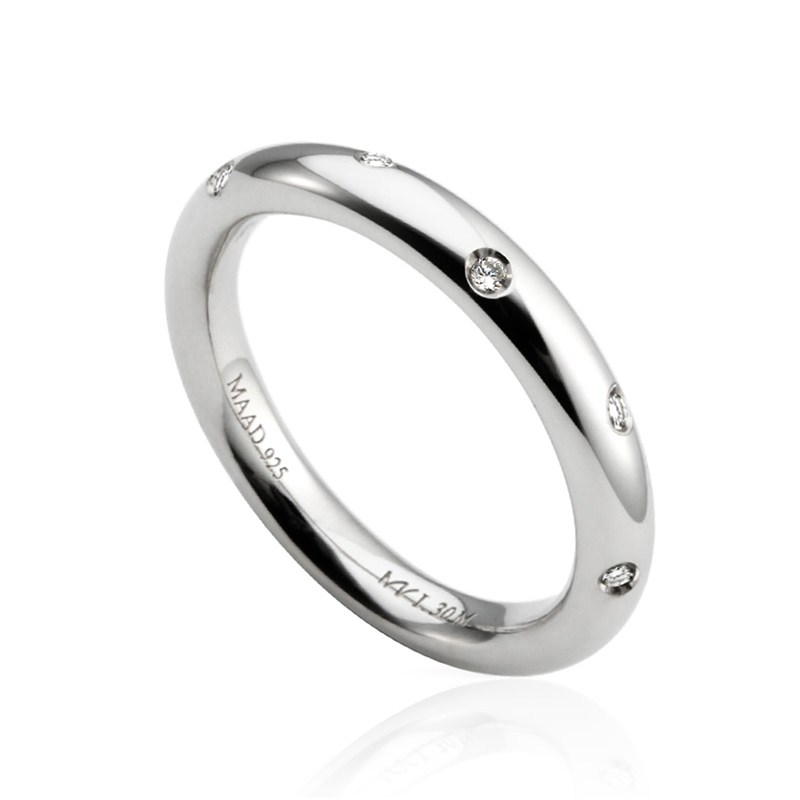 MR-I 오벌밴드링_Raised 3.0mm (중) Silver_925 CZ