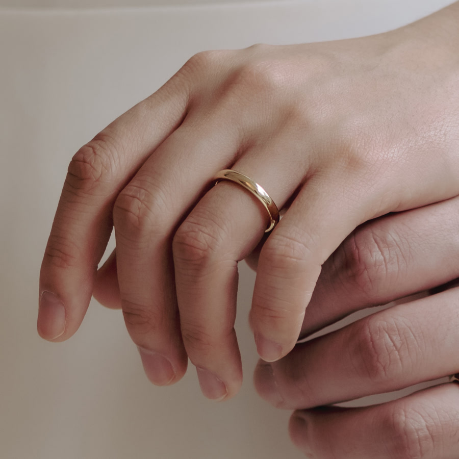 MR-I 오벌밴드링_Raised 3.0mm (중) 14k