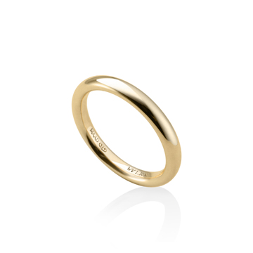 MR-I Raised oval wedding band ring 3.0mm 14k gold