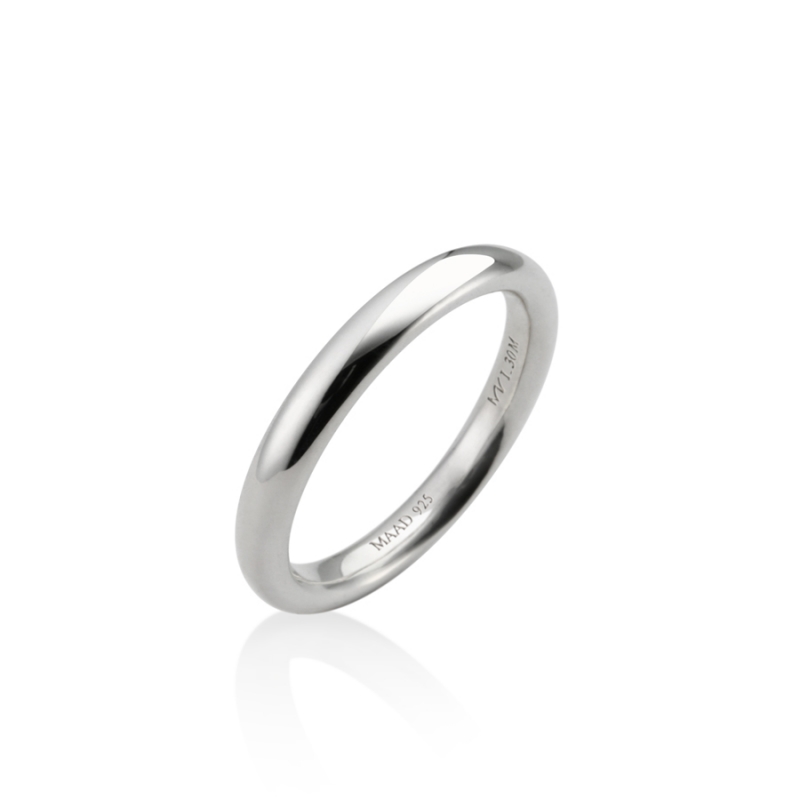 MR-I Raised oval band ring 3.0mm Sterling silver