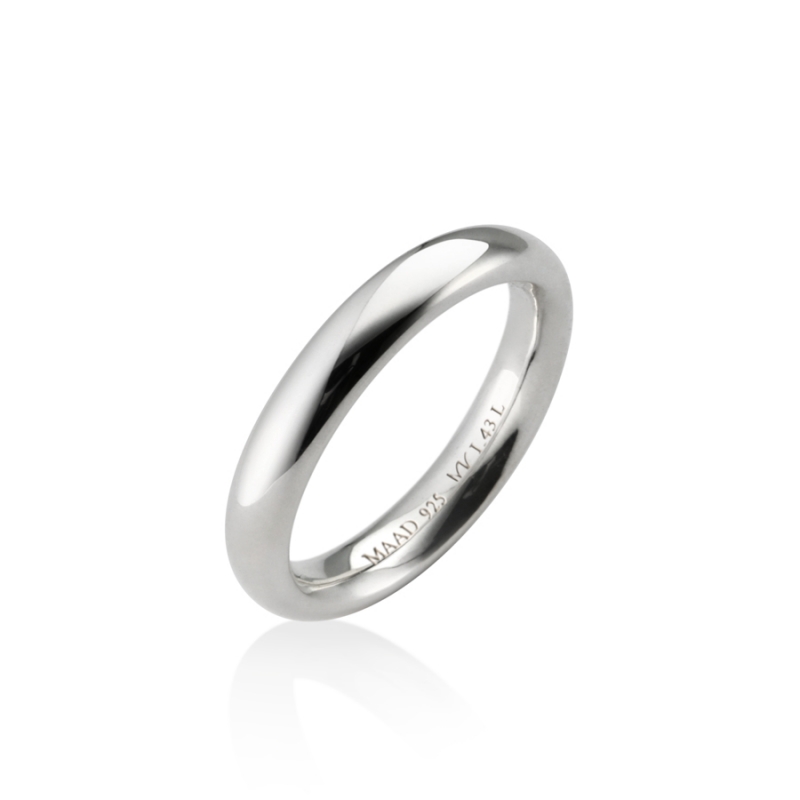 MR-I Raised oval band ring 4.3mm Sterling silver