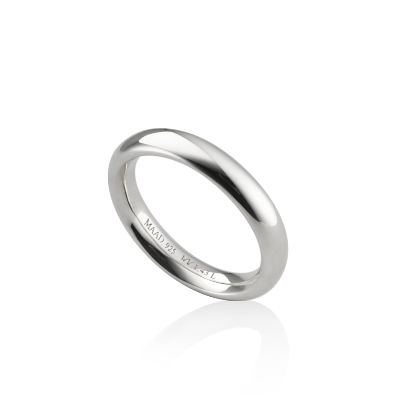 MR-I Raised oval band ring 4.3mm Sterling silver