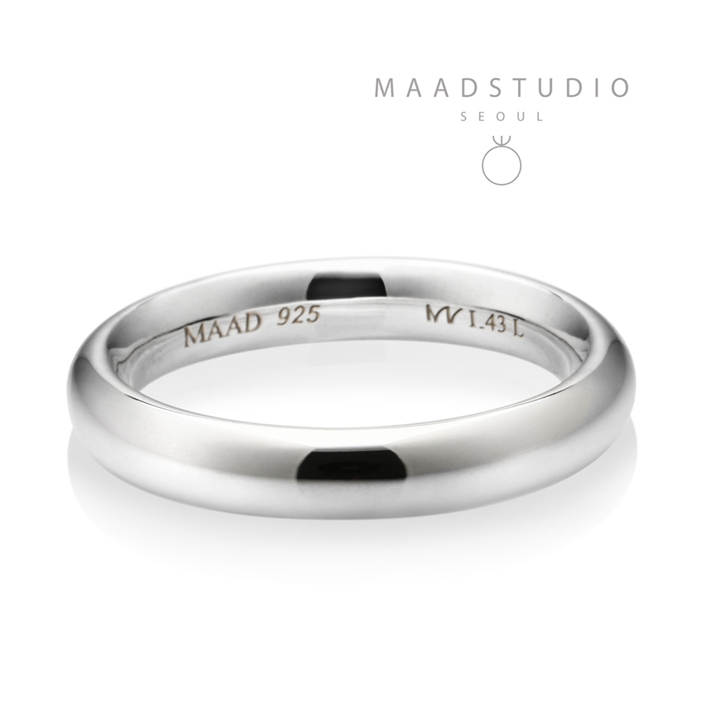 MR-I Raised oval band ring 4.3mm Sterling silver