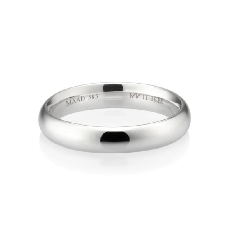MR-II Oval wedding band ring 3.6mm 14k White gold