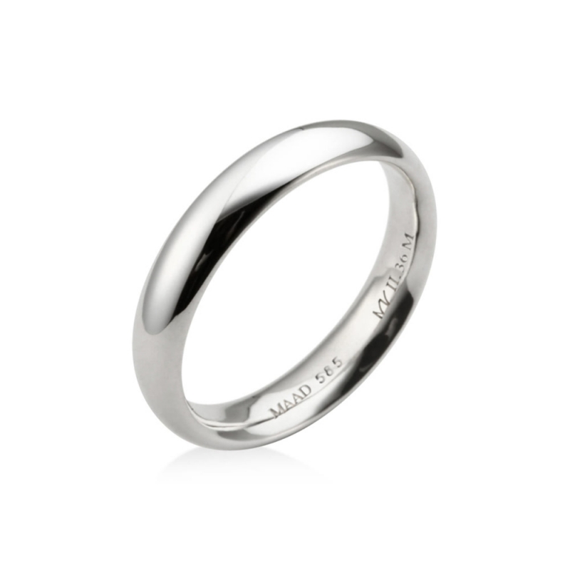 MR-II Oval wedding band ring 3.6mm 14k White gold