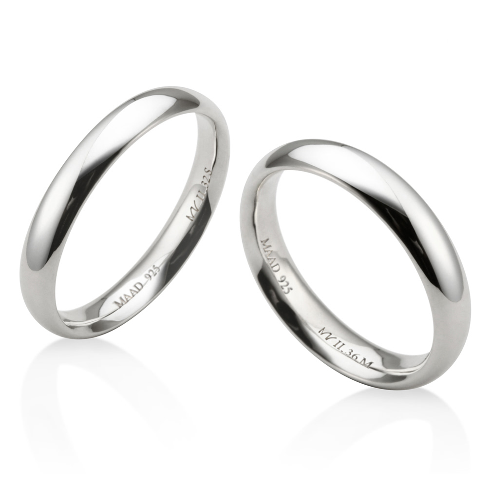 MR-II 오벌밴드 커플링 3.6mm+3.2mm (중+소) 14k 화이트골드